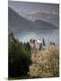 Large hotel with mountain in background, Lake Lucerne, Switzerland-Alan Klehr-Mounted Photographic Print