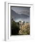 Large hotel with mountain in background, Lake Lucerne, Switzerland-Alan Klehr-Framed Photographic Print