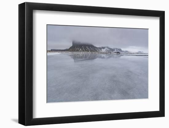 Large Ice in Front of a Mountain in Iceland-Niki Haselwanter-Framed Photographic Print