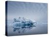 Large iceberg grounded on a reef at Peter I Island, Bellingshausen Sea, Antarctica-Michael Nolan-Stretched Canvas