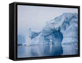 Large iceberg grounded on a reef at Peter I Island, Bellingshausen Sea, Antarctica-Michael Nolan-Framed Stretched Canvas