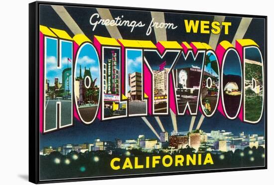 Large letter Greetings from West Hollywood, California-null-Framed Stretched Canvas