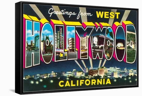 Large letter Greetings from West Hollywood, California-null-Framed Stretched Canvas