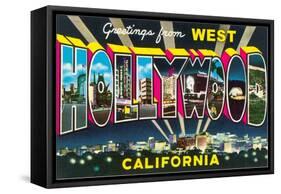 Large letter Greetings from West Hollywood, California-null-Framed Stretched Canvas