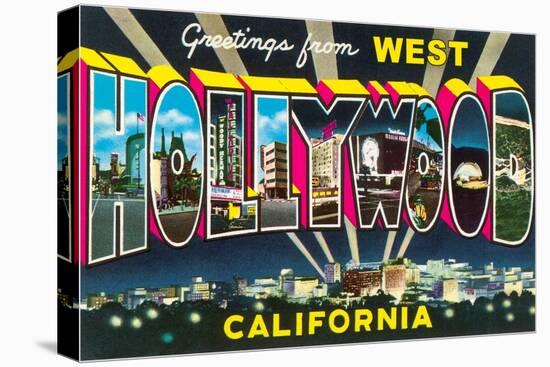 Large letter Greetings from West Hollywood, California-null-Stretched Canvas