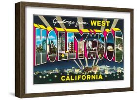 Large letter Greetings from West Hollywood, California-null-Framed Art Print