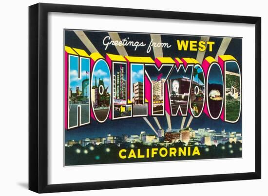 Large letter Greetings from West Hollywood, California-null-Framed Art Print