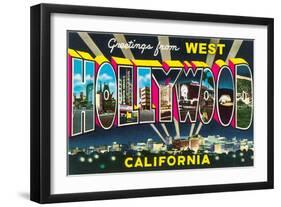 Large letter Greetings from West Hollywood, California-null-Framed Art Print