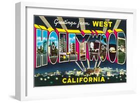 Large letter Greetings from West Hollywood, California-null-Framed Art Print