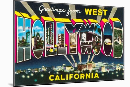 Large letter Greetings from West Hollywood, California-null-Mounted Art Print