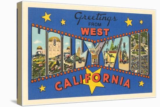 Large Letter Greetings from West Hollywood, California-null-Stretched Canvas
