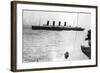 Large Liner Lusitania Leaving in Waters-null-Framed Photographic Print