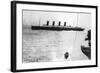 Large Liner Lusitania Leaving in Waters-null-Framed Photographic Print