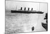 Large Liner Lusitania Leaving in Waters-null-Mounted Photographic Print