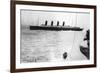 Large Liner Lusitania Leaving in Waters-null-Framed Photographic Print