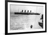 Large Liner Lusitania Leaving in Waters-null-Framed Photographic Print