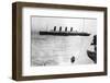 Large Liner Lusitania Leaving in Waters-null-Framed Photographic Print