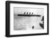 Large Liner Lusitania Leaving in Waters-null-Framed Photographic Print