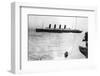 Large Liner Lusitania Leaving in Waters-null-Framed Photographic Print