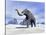 Large Mammoth Walking Slowly on the Snowy Mountain-null-Stretched Canvas