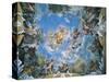 Large Medici Coat of Arms and Mars Setting War Ablaze with Lightning-Pietro da Cortona-Stretched Canvas