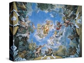 Large Medici Coat of Arms and Mars Setting War Ablaze with Lightning-Pietro da Cortona-Stretched Canvas