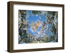 Large Medici Coat of Arms and Mars Setting War Ablaze with Lightning-Pietro da Cortona-Framed Giclee Print