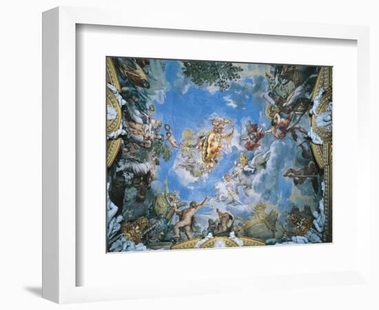 Large Medici Coat of Arms and Mars Setting War Ablaze with Lightning-Pietro da Cortona-Framed Giclee Print