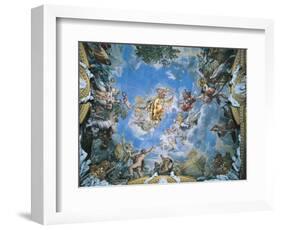 Large Medici Coat of Arms and Mars Setting War Ablaze with Lightning-Pietro da Cortona-Framed Giclee Print