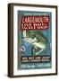 Large Mouth Bass Tackle - Vintage Sign-Lantern Press-Framed Art Print