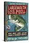 Large Mouth Bass Tackle - Vintage Sign-Lantern Press-Stretched Canvas