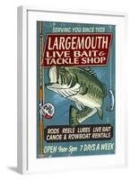 Large Mouth Bass Tackle - Vintage Sign-Lantern Press-Framed Art Print