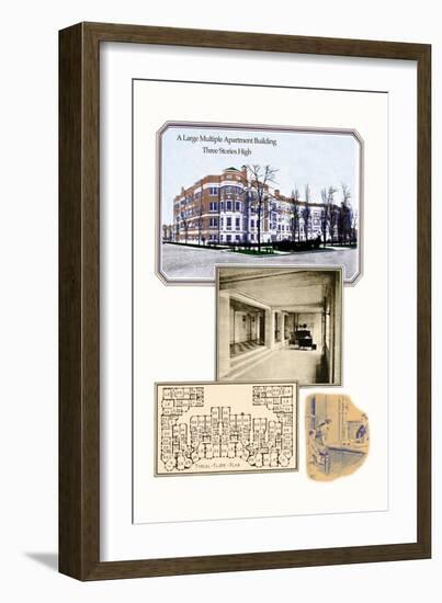 Large Multiple Apartment Building-Geo E. Miller-Framed Art Print