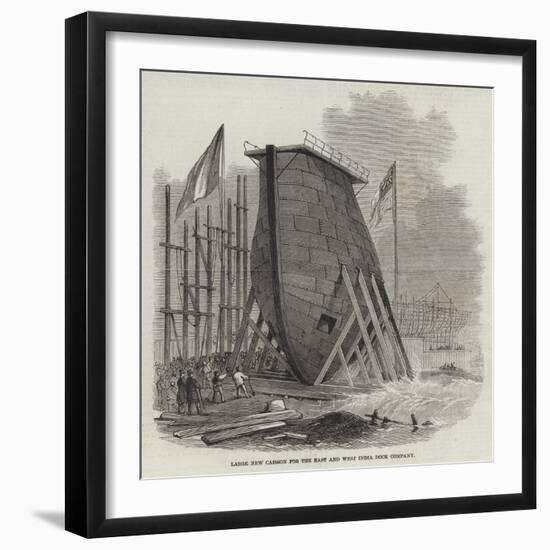 Large New Caisson for the East and West India Dock Company-null-Framed Giclee Print