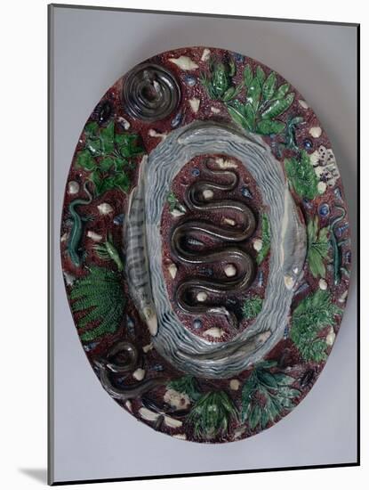 Large Oval Dish Moulded in Relief with a Grass Snake, Batrachians and Fish-Bernard Palissy-Mounted Giclee Print