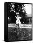 Large Play Doll Sits on a Period Tricycle, Ca. 1925-null-Framed Stretched Canvas