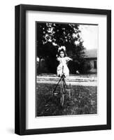 Large Play Doll Sits on a Period Tricycle, Ca. 1925-null-Framed Premium Photographic Print