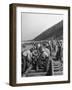 Large Railroad Crews Prying Up Track and Putting in Switch on Railroad Running Through Cajon Pass-Peter Stackpole-Framed Photographic Print