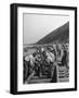 Large Railroad Crews Prying Up Track and Putting in Switch on Railroad Running Through Cajon Pass-Peter Stackpole-Framed Photographic Print