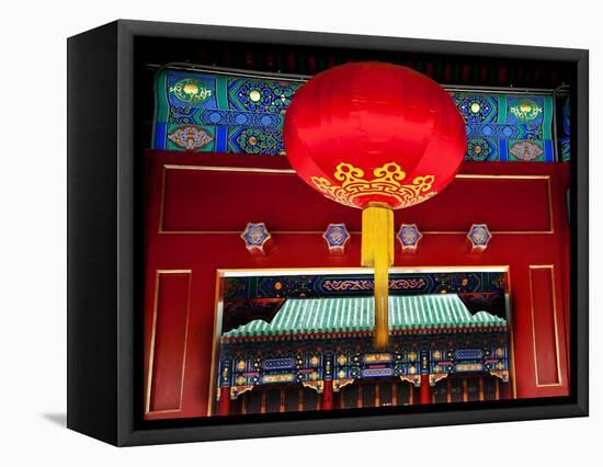 Large Red Lantern Prince Gong's Mansion, Beijing, China. Built During Emperor Qianlong Reign-William Perry-Framed Stretched Canvas