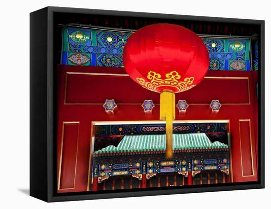 Large Red Lantern Prince Gong's Mansion, Beijing, China. Built During Emperor Qianlong Reign-William Perry-Framed Stretched Canvas