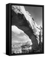 Large Rock Formation Forming a Bridge across Desert-Loomis Dean-Framed Stretched Canvas