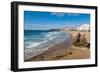 Large Rock on the Beach and Seafront in Biarritz, Pyrenees Atlantiques, Aquitaine, France, Europe-Martin Child-Framed Photographic Print