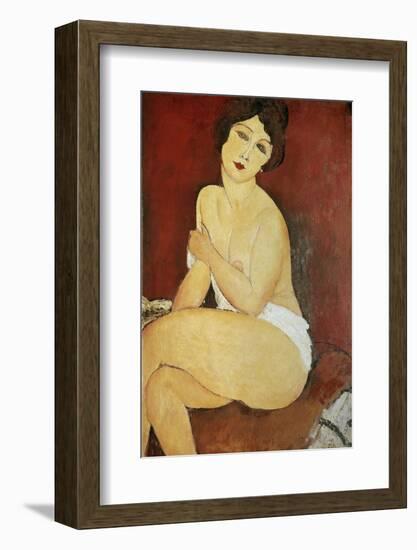 Large Seated Nude by Amedeo Modigliani-null-Framed Photographic Print