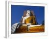 Large Statue of the Buddha at Kyaik Pun Paya, Bago, Myanmar-Alain Evrard-Framed Photographic Print