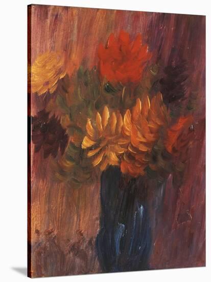 Large Still Life: Red and Yellow Dahlia; Grosses Stilleben: Rote Und Gelbe Dahlien, 1937-Alexej Von Jawlensky-Stretched Canvas