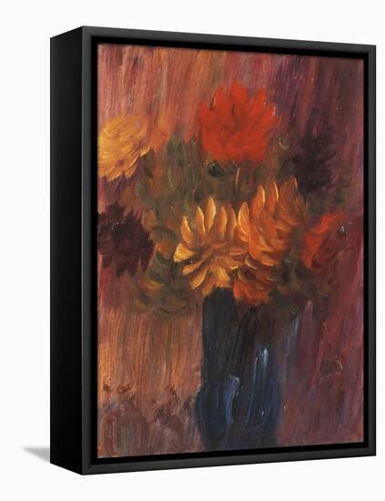 Large Still Life: Red and Yellow Dahlia; Grosses Stilleben: Rote Und Gelbe Dahlien, 1937-Alexej Von Jawlensky-Framed Stretched Canvas