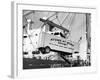 Large Transport Truck Bed Dangling in Midair-null-Framed Photographic Print