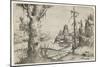 Large Tree and Castle on a Lake, 1546-Augustin Hirschvogel-Mounted Giclee Print