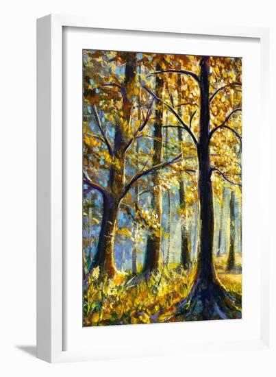 Large Tree in a Sunny Forest-Valery Rybakow-Framed Art Print